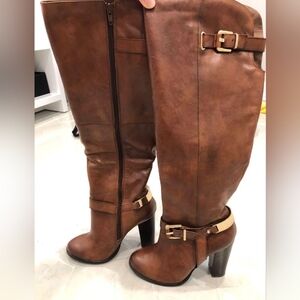 Womens Aldo Cognac Heeled leather boots size 11US, 42.5EUR